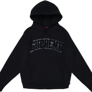 Supreme Patent/Chenille Arc Logo Hooded Sweatshirt